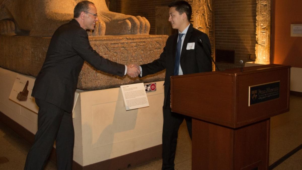 Lawrence R. Klein Prize for Outstanding Research by an Undergraduate Presented to Kevin Chen by Professor of Economics and Undergraduate Chair, Frank Schorfheide