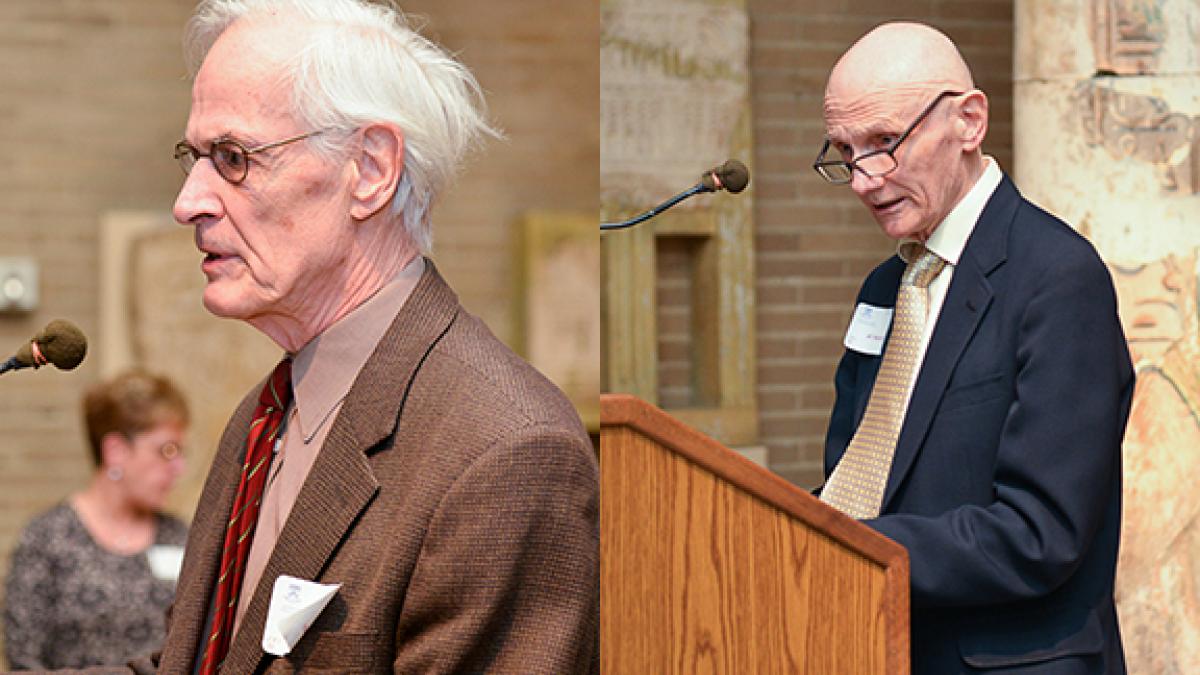 Professors Jere Behrman (left) and Alan Heston (right) paid tribute to their colleague Robert Summers, who passed away last year. A dissertation fellowship has been established to honor him.
