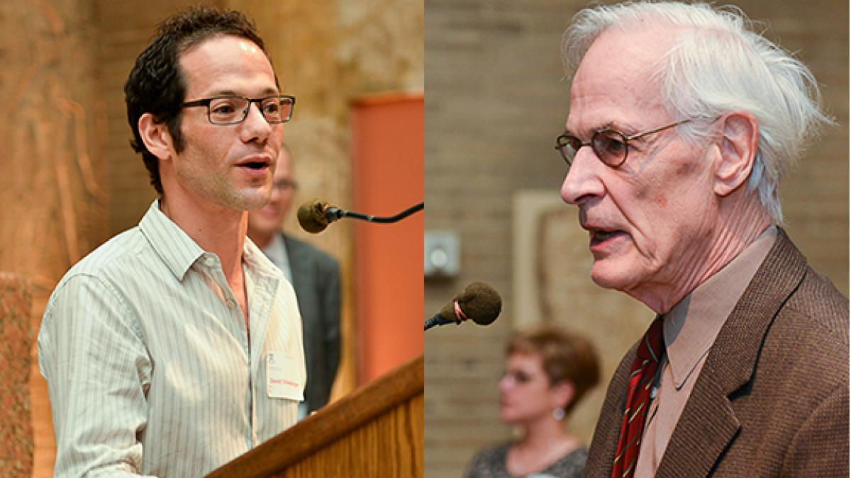 The winners of the Irving B. Kravis Prize for Distinction in Undergraduate Teaching were David Dillenberger (left) for tenure track faculty and Jere Behrman (right) for tenure faculty.