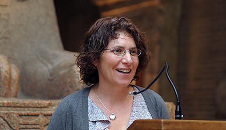Rebecca Stein accepts the Irving B. Kravis Prize for Distinction in Undergraduate Teaching.